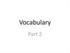 Vocabulary