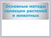 Основные методы селекции растений и животных