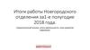 Итоги работы сотрудников Новгородского отделения за  первое полугодие 2018 года. Сравнительный анализ, план развития отделения