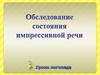 Обследование состояния импрессивной речи