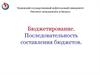 Бюджетирование. Последовательность составления бюджетов