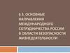 Основные направления международного сотрудничества России в области безопасности жизнедеятельности
