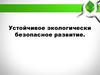 Устойчивое экологически безопасное развитие