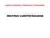 Сфера политики и социального управления. Местное самоуправление