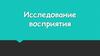 Исследование восприятия
