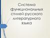 Система функциональных стилей русского литературного языка