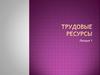Трудовые ресурсы