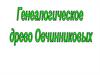 Генеалогическое древо Овчинниковых