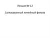 Статистическая теория радиотехнических систем. Согласованный линейный фильтр. (Лекция 12)