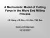 A Mechanistic Model of Cutting Force in the Micro End Milling Process