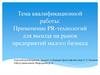 Применение PR-технологий для выхода на рынок предприятий малого бизнеса
