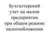Бухгалтерский учет на малом предприятии при общем режиме налогообложения