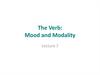 The Verb: Mood and Modality