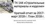 Строительные материалы и изделия. Краткий отчет за 2017- март 2018 годы. План 2018 года