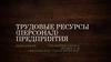 Трудовые ресурсы (персонал) предприятия