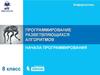 Программирование разветвляющихся алгоритмов. Начала программирования