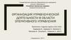 Организация управленческой деятельности в области оперативного управления