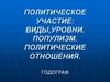 Политическое участие: виды,уровни. Популизм. Политические отношения