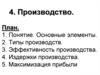 Производство. Понятие. Основные элементы. Типы производств. Эффективность производства. Издержки производства