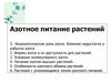 Азотное питание растений
