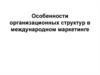 Особенности организационных структур в международном маркетинге