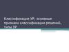 Классификация УР, основные признаки классификации решений, типы УР