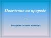 Поведение на природе во время летних каникул