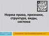 Норма права, признаки, структура, виды, система