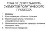 Деятельность субъектов политического процесса