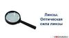 Линзы. Оптическая сила линзы