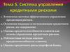 Система управления кредитными рисками