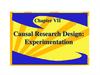 Causal Research Design: Experimentation