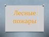 Лесные пожары