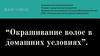 Бизнес-проект. Окрашивание волос в домашних условиях