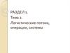 Логистические потоки, операции, системы. (Раздел 1.2)