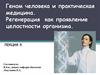 Геном человека и практическая медицина. Регенерация как проявление целостности организма