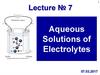 Aqueous Solutions of Electrolytes