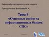 Основные свойства информационных банков СПС