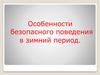 Особенности безопасного поведения в зимний период