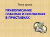 Правописание гласных и согласных в приставках
