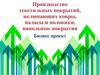 Производство текстильных покрытий, включающих ковры, паласы и половики, напольные покрытия