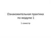 Ознакомительная практика по модулю 1. Обоснование темы магистерского исследования