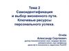 Самоидентификация и выбор жизненного пути. Ключевые ресурсы персонального успеха