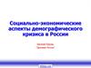 Социально-экономические аспекты демографического кризиса в России