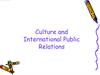 Culture and International Public Relations