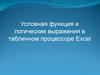Условная функция и логические выражения в табличном процессоре Excel