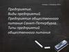 Предприятие. Виды предприятий. Предприятия общественного питания Санкт-Петербурга. Типы предприятий общественного питания
