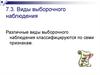 Виды выборочного наблюдения