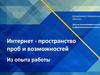 Интернет-пространство проб и возможностей