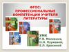Профессиональные компетенции учителя литературы